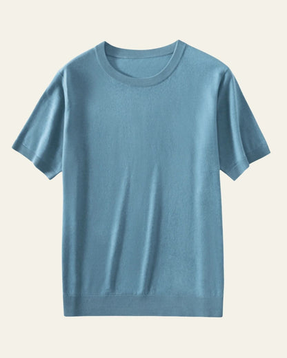 Maglietta Uomo in Lana Lavorata a Maglia Comfort Leggero