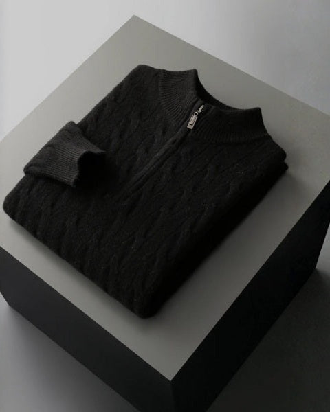 Maglione Uomo in Lana Merino con Zip Comfort Raffinato Versatile