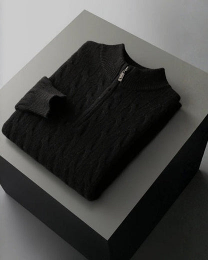 Maglione Uomo in Lana Merino con Zip Comfort Raffinato Versatile
