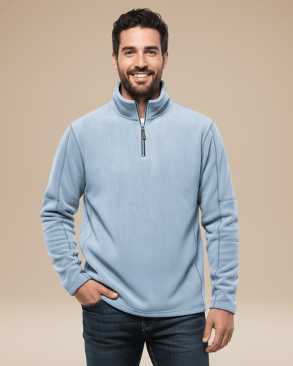 Maglione Uomo in Pile con Mezza Zip Caldo Leggero Outdoor