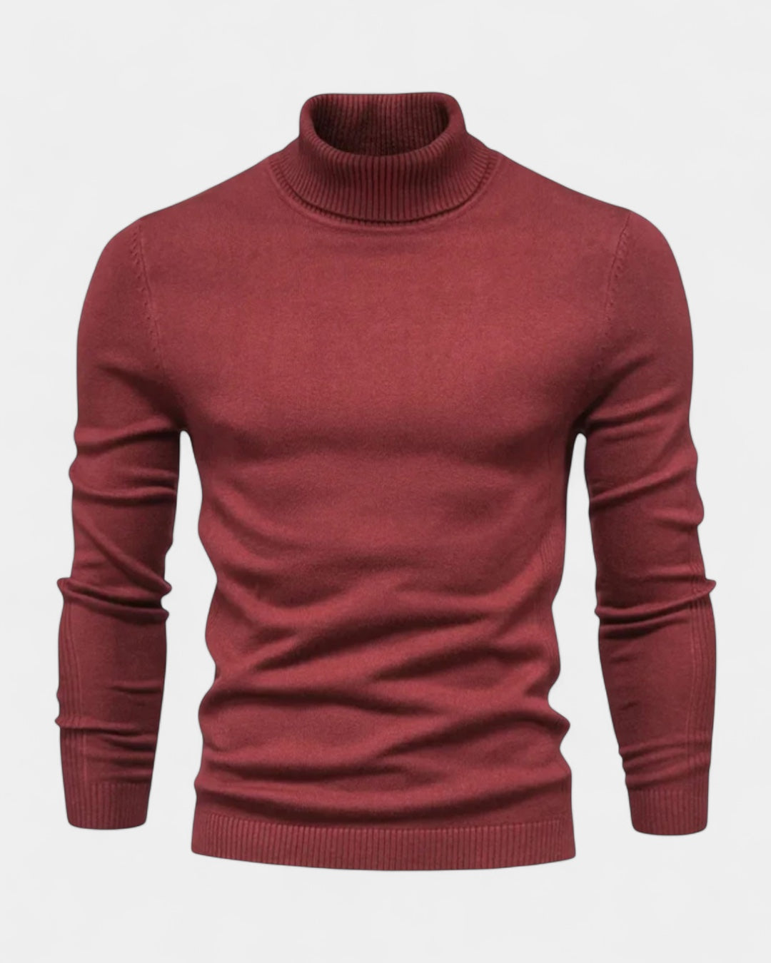 Maglione Dolcevita Uomo a Costine Slim Collo Alto Caldo