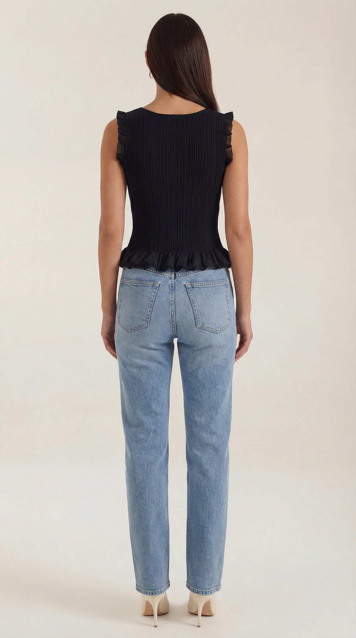 Top Donna a Costine con Volant