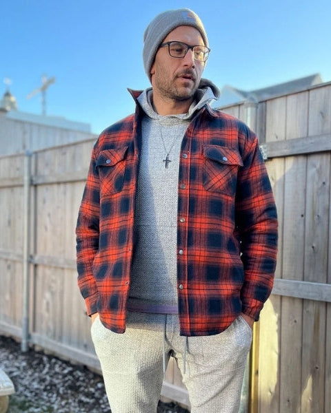 Overshirt Uomo in Flanella Trapuntata