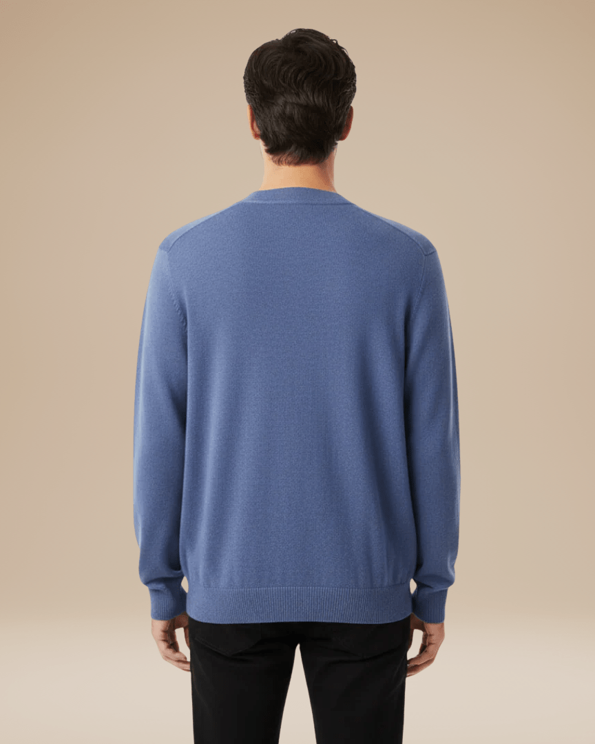 Cardigan Uomo Misto Cashmere Scollo a V Bottoni Elegante