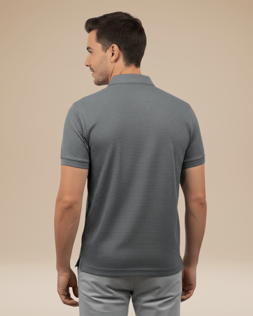 Polo Uomo Elegante in Nido d'Ape Traspirante Stile Italiano