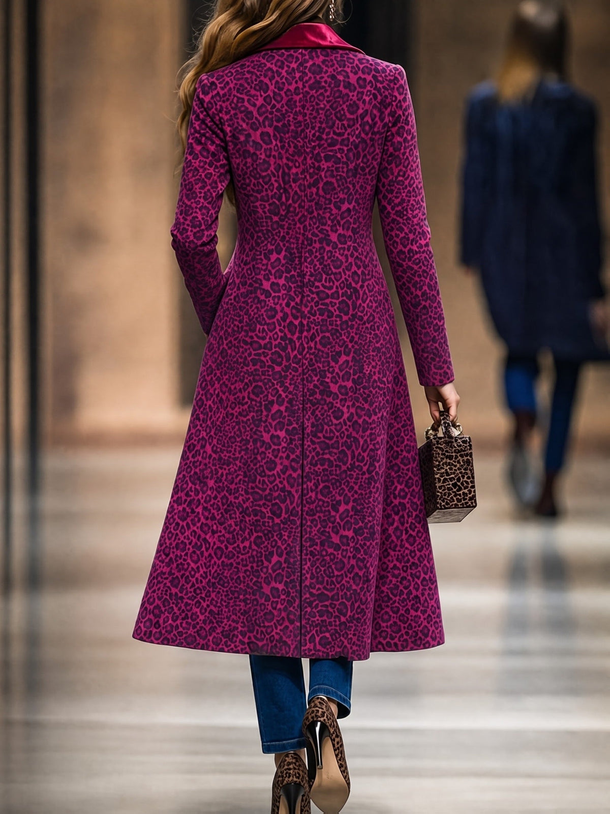 Lavinia | Cappotto Lungo Donna Testurizzato Prugna