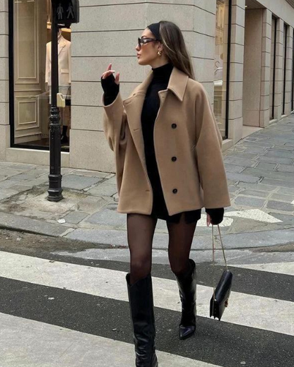 Cappotto Car Coat Donna in Lana