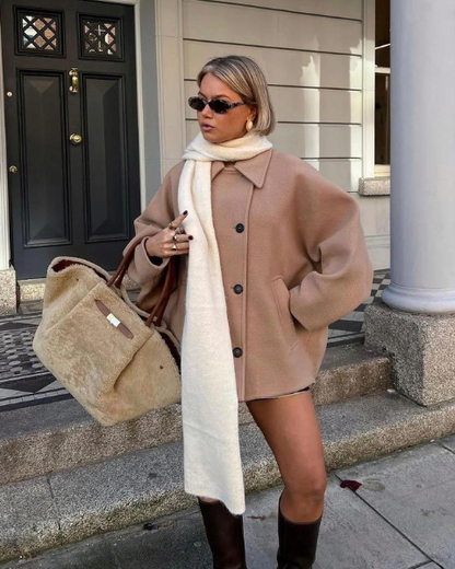 Cappotto Car Coat Donna in Lana