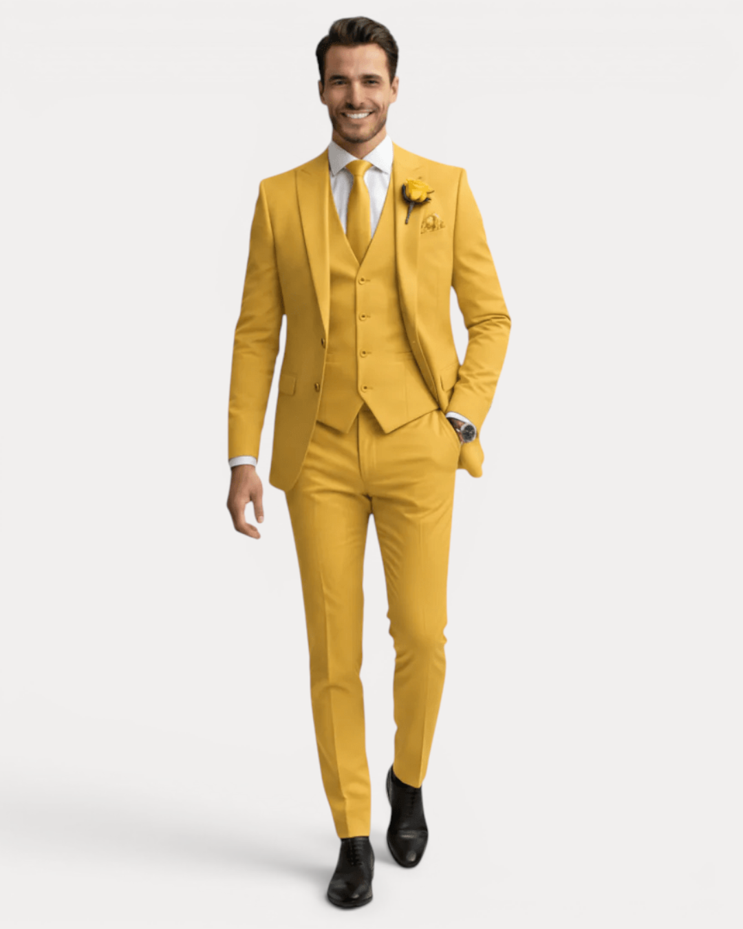 Abito Uomo Tre Pezzi Su Misura in Lana Stretch Formale
