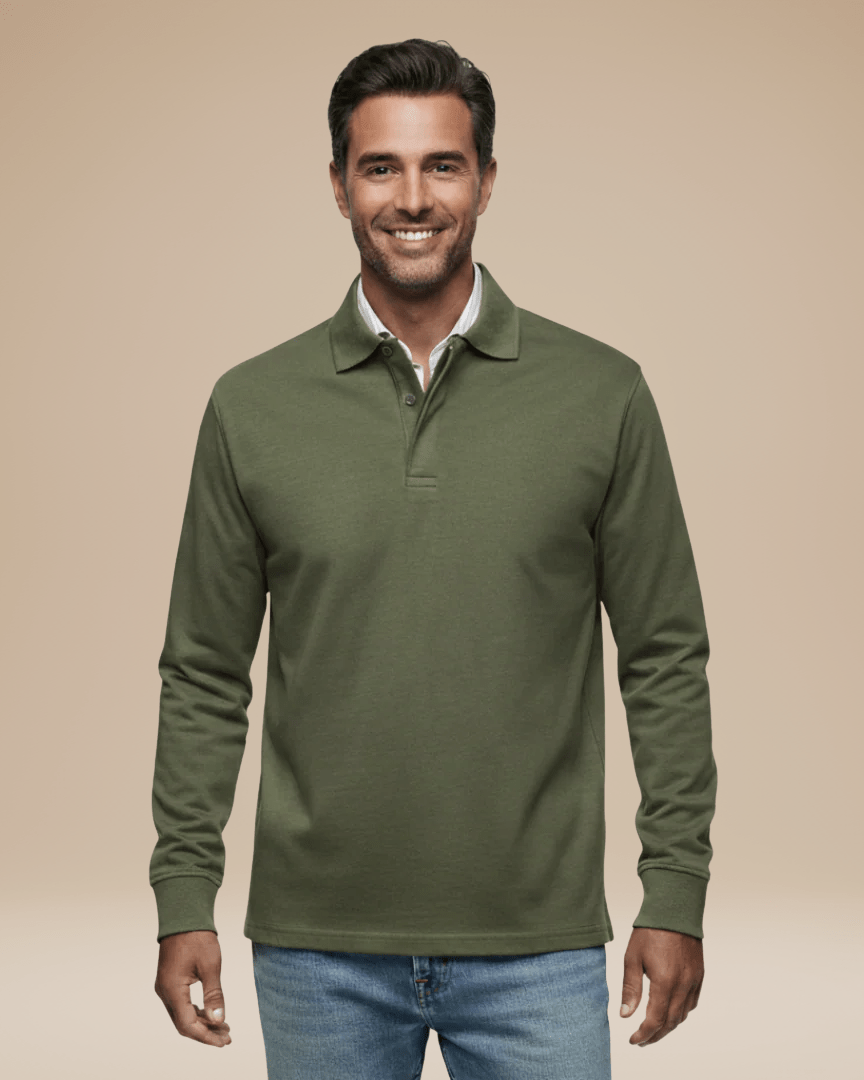 Polo Uomo in Cotone Premium Maniche Lunghe Comfort Lavoro