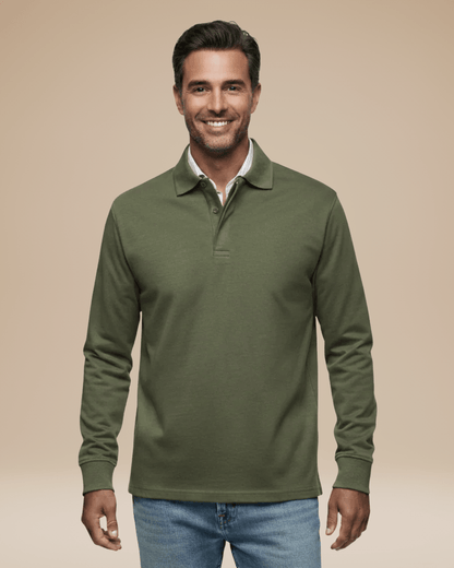Polo Uomo in Cotone Premium Maniche Lunghe Comfort Lavoro