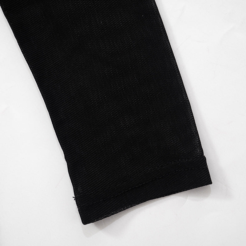 Abito Mini Donna con Maniche Trasparenti