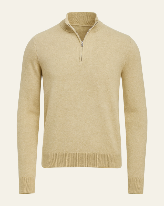 Maglione Uomo con Cerniera a Metà Raffinatezza Sobria Versatile