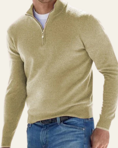 Maglione Uomo con Cerniera a Metà Raffinatezza Sobria Versatile