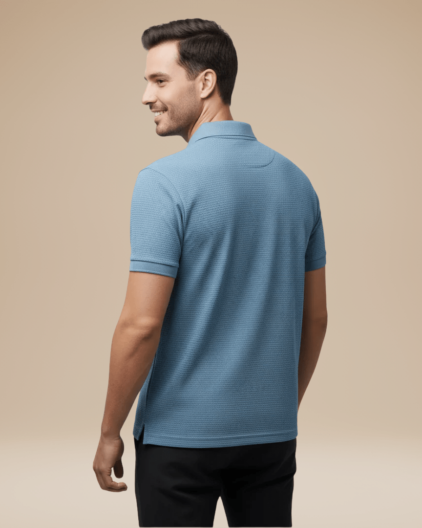 Polo Uomo Elegante in Nido d'Ape Traspirante Stile Italiano