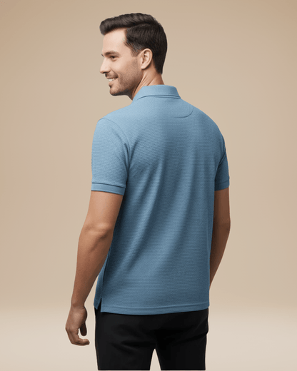 Polo Uomo Elegante in Nido d'Ape Traspirante Stile Italiano