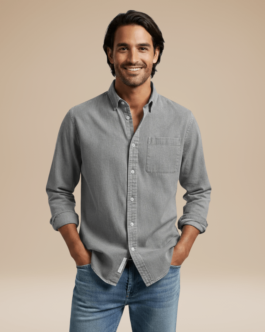 Camicia Uomo Casual Elegante in Cotone Spazzolato Morbida