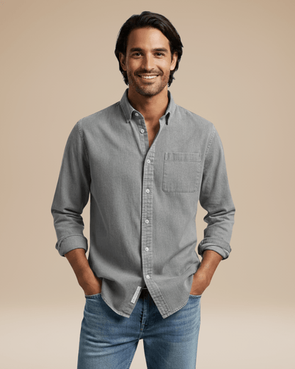 Camicia Uomo Casual Elegante in Cotone Spazzolato Morbida