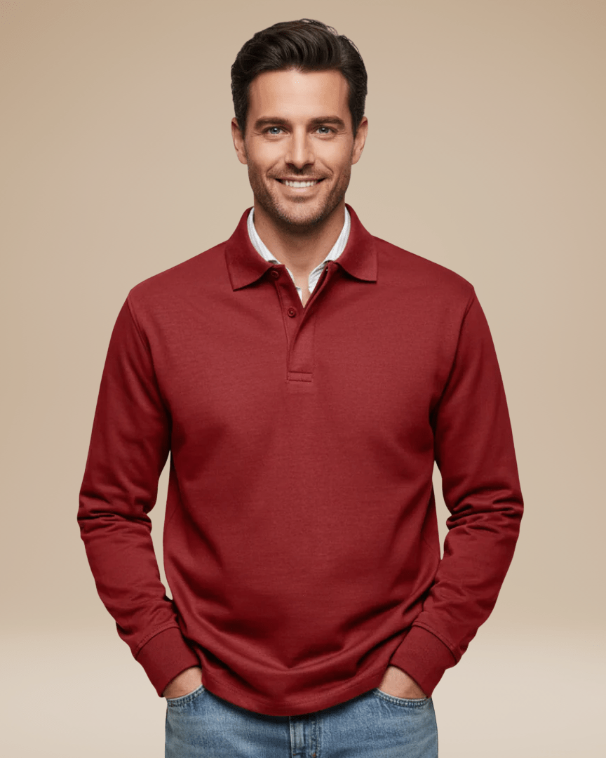 Polo Uomo in Cotone Premium Maniche Lunghe Comfort Lavoro