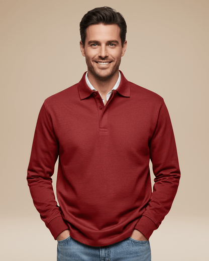Polo Uomo in Cotone Premium Maniche Lunghe Comfort Lavoro