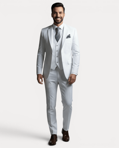 Abito Uomo Tre Pezzi Su Misura in Lana Stretch Formale