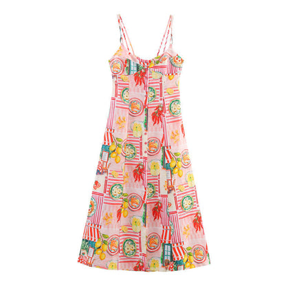 Abito Midi Donna Stampa Artistica