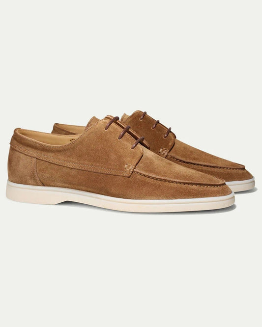 Mocassino Barca Uomo in Camoscio Beige Eleganza Rilassata