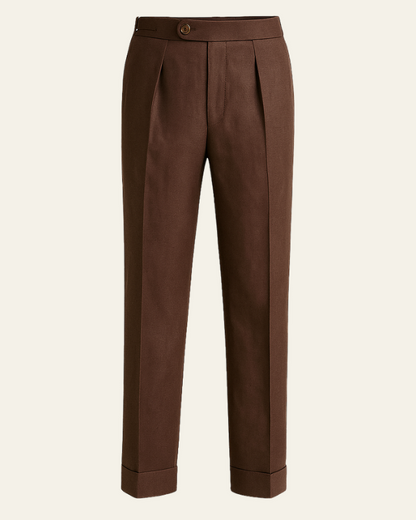 Pantaloni Uomo in Lino con Pieghe Traspiranti Silhouette Estiva