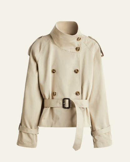 Trench Corto Donna in Twill Doppiopetto