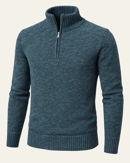 Maglione Uomo Testurizzato con Zip a Metà Texture Raffinata