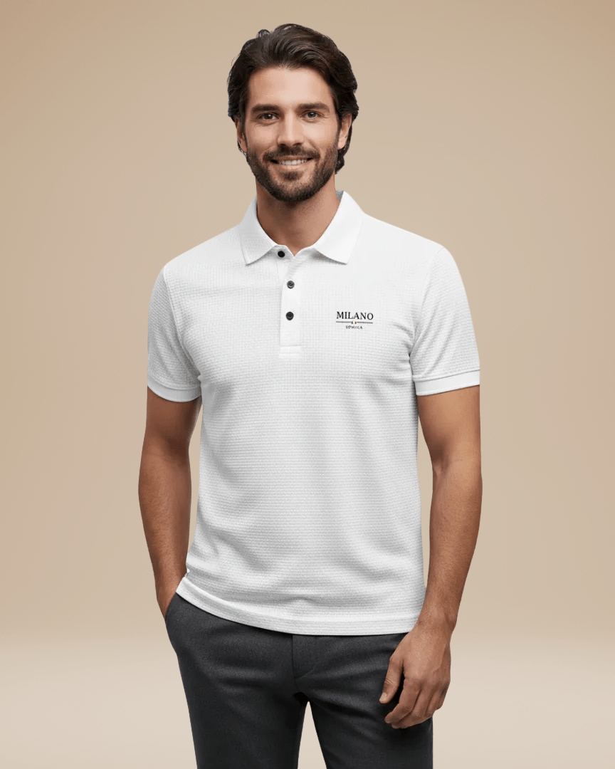 Polo Uomo Elegante in Nido d'Ape Traspirante Stile Italiano