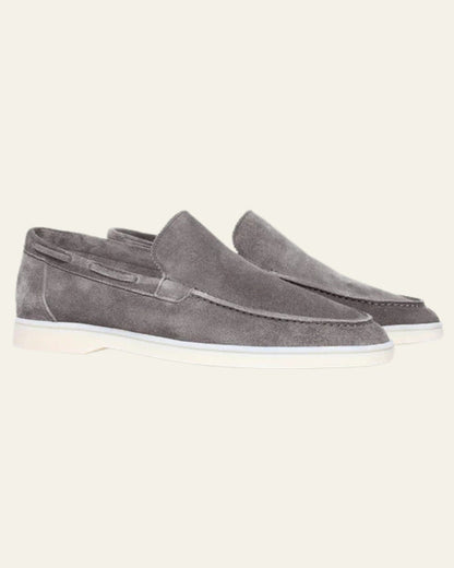 Mocassino Barca Uomo in Suede Vegano Grigio Chiaro Mediterraneo