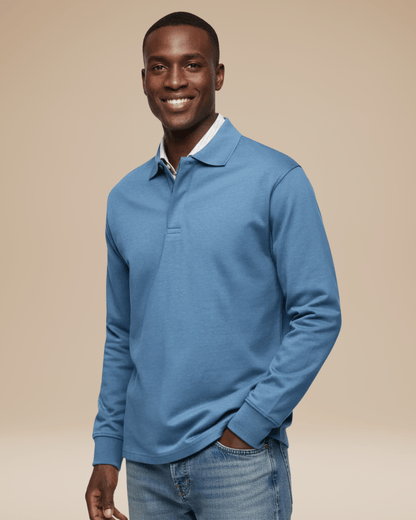 Polo Uomo in Cotone Premium Maniche Lunghe Comfort Lavoro