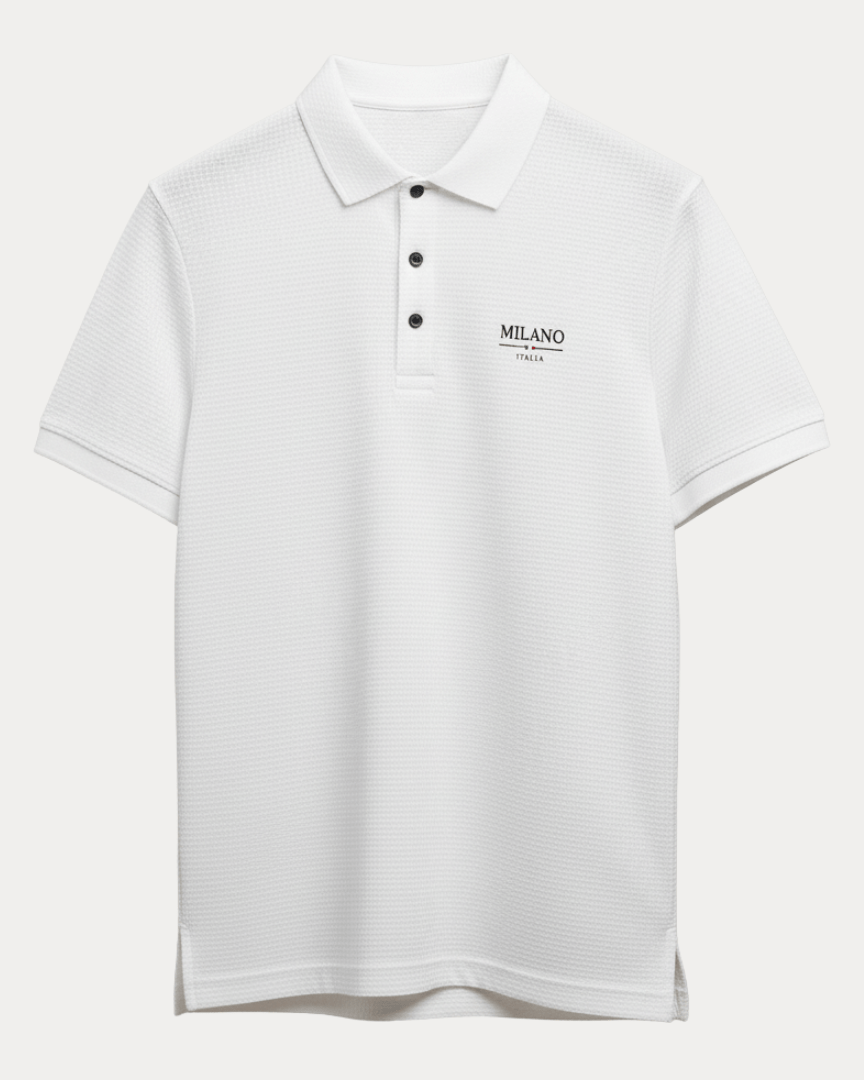 Polo Uomo Elegante in Nido d'Ape Traspirante Stile Italiano