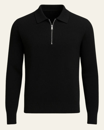 Maglione Uomo a Trecce con Zip Misto Cotone Morbido Comodo