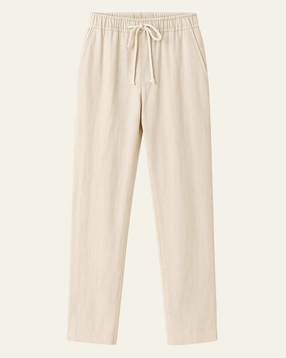 Pantaloni Uomo in Lino Rilassati Linea Fluida Traspiranti