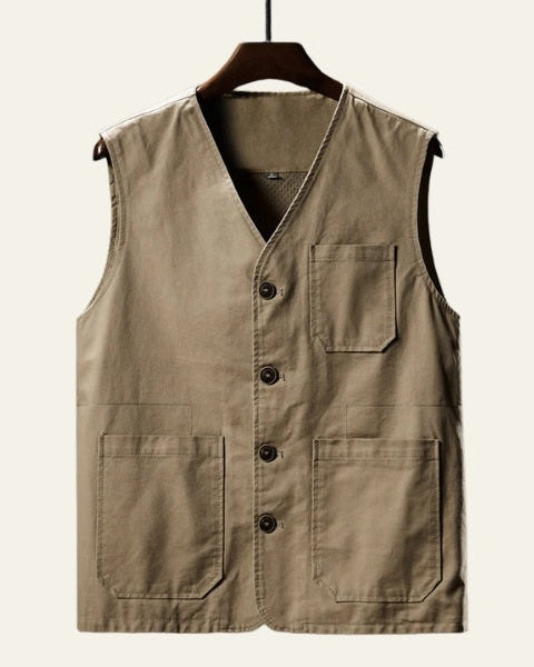 Gilet Uomo in Cotone Taglio Dritto