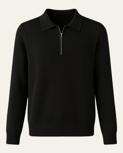 Polo Uomo in Maglia con Zip a Quarto Lusso Senza Sforzo