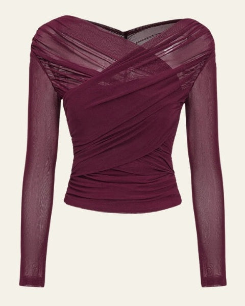 Top Donna Avvolgente in Mesh