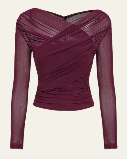 Top Donna Avvolgente in Mesh