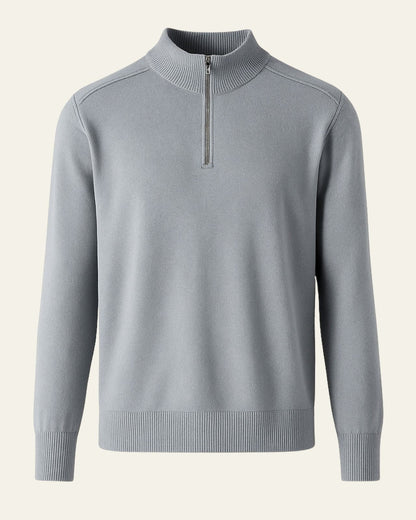 Maglione Uomo in Lana con Zip Parziale Calore Avvolgente Pulito