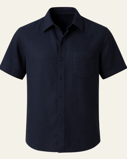 Camicia Uomo da Sera Misto Poliestere Lino Caduta Elegante