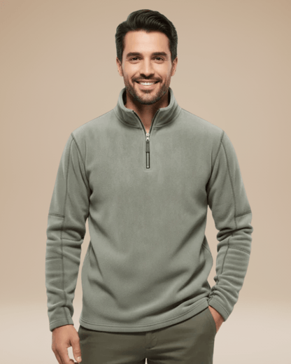 Maglione Uomo in Pile con Mezza Zip Caldo Leggero Outdoor