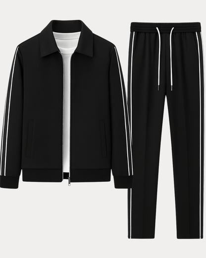Set Sportivo Uomo Giacca con Zip Frontale Colletto Classico