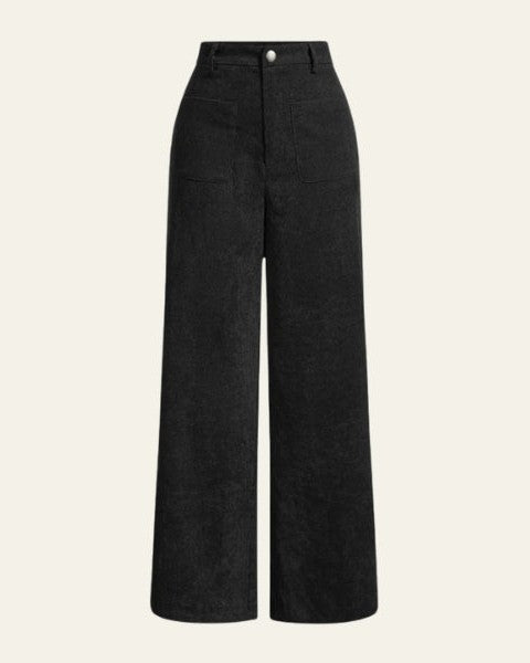 Pantaloni Donna in Velluto a Coste a Vita Alta
