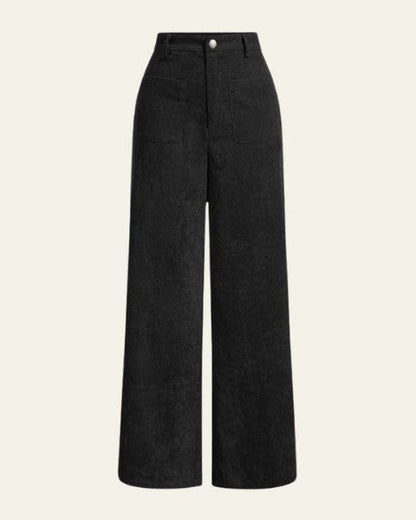 Pantaloni Donna in Velluto a Coste a Vita Alta