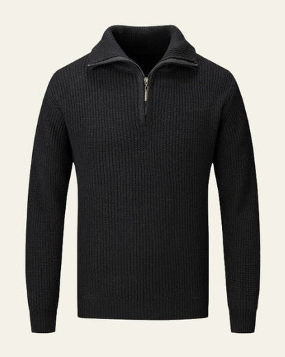 Maglione Uomo Mezza Zip Eleganza Alpina Intreccio Testurizzato