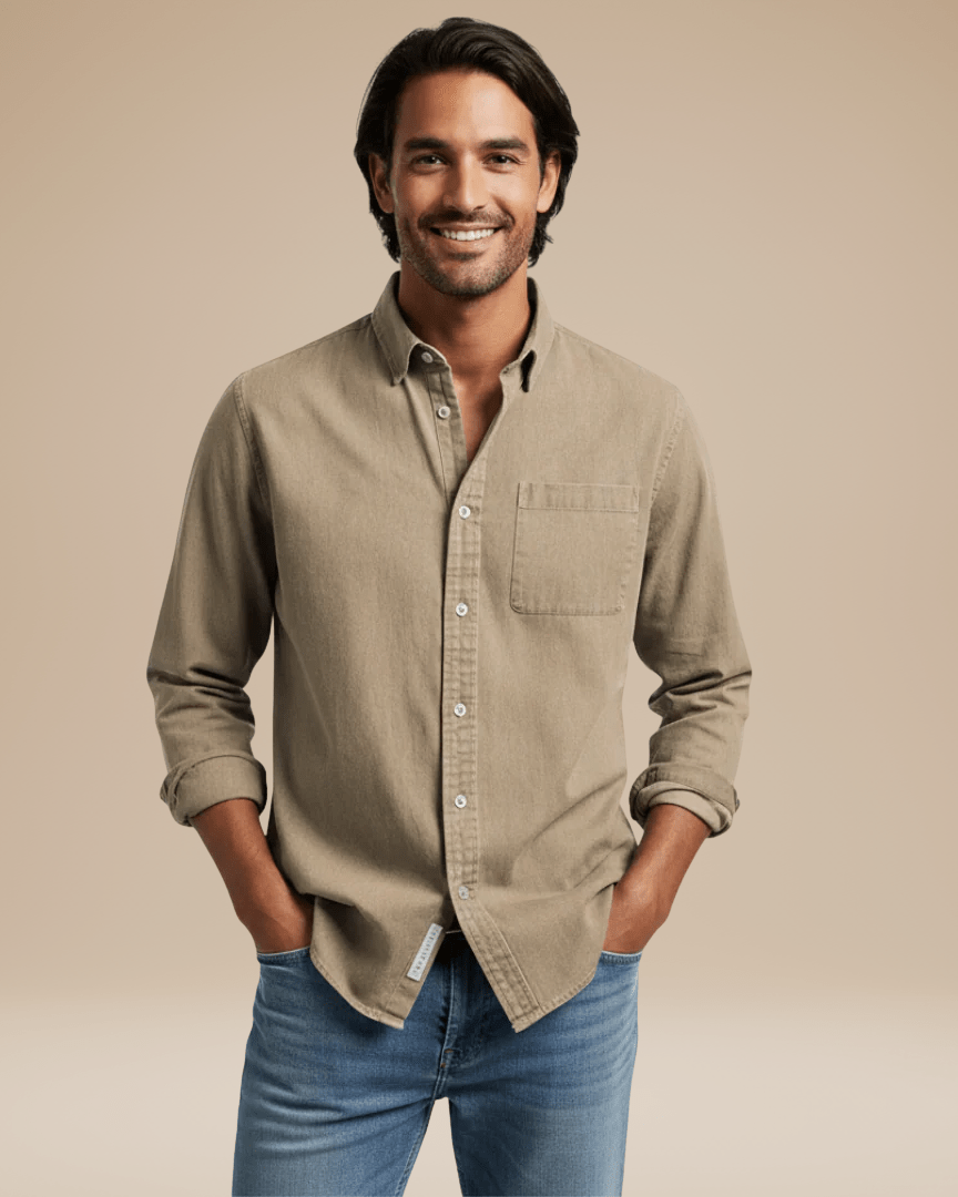 Camicia Uomo Casual Elegante in Cotone Spazzolato Morbida