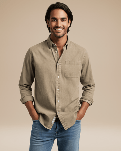 Camicia Uomo Casual Elegante in Cotone Spazzolato Morbida