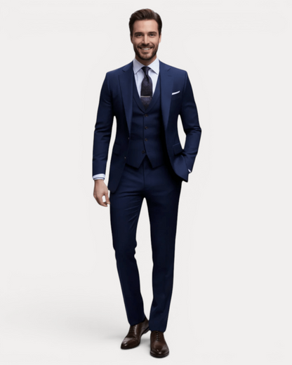 Abito Uomo Tre Pezzi Su Misura in Lana Stretch Formale